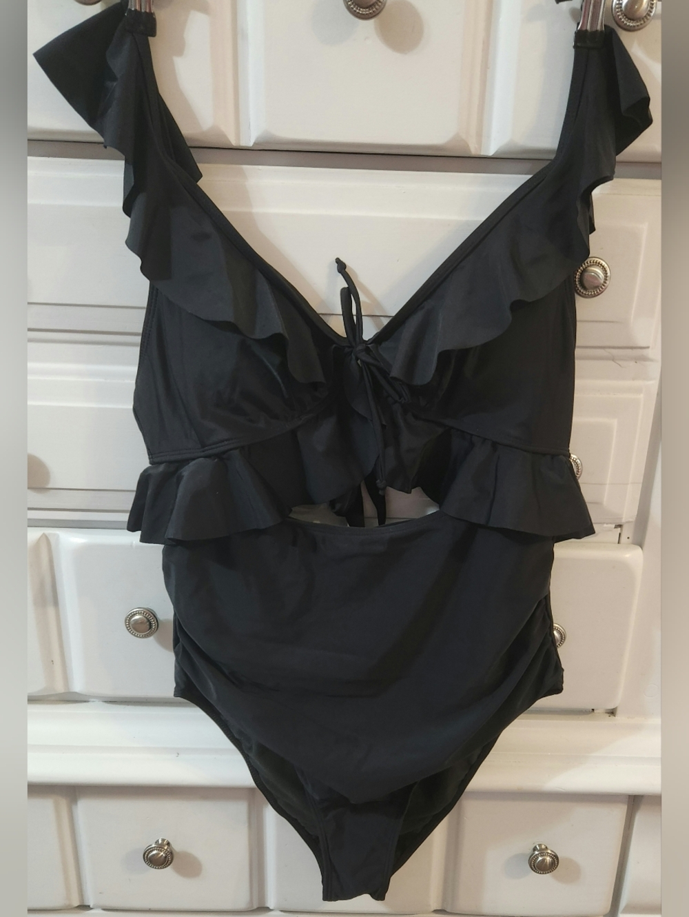 Brand New Ruffle One-Piece Swimsuit - Black